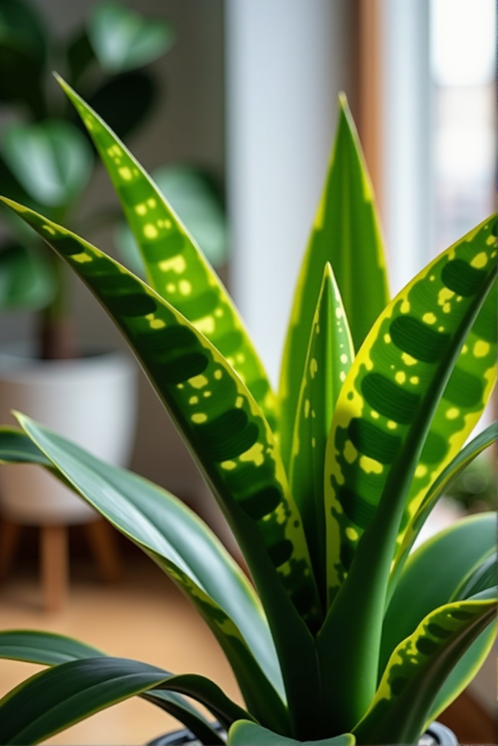 Dracaena plant with long, arching leaves