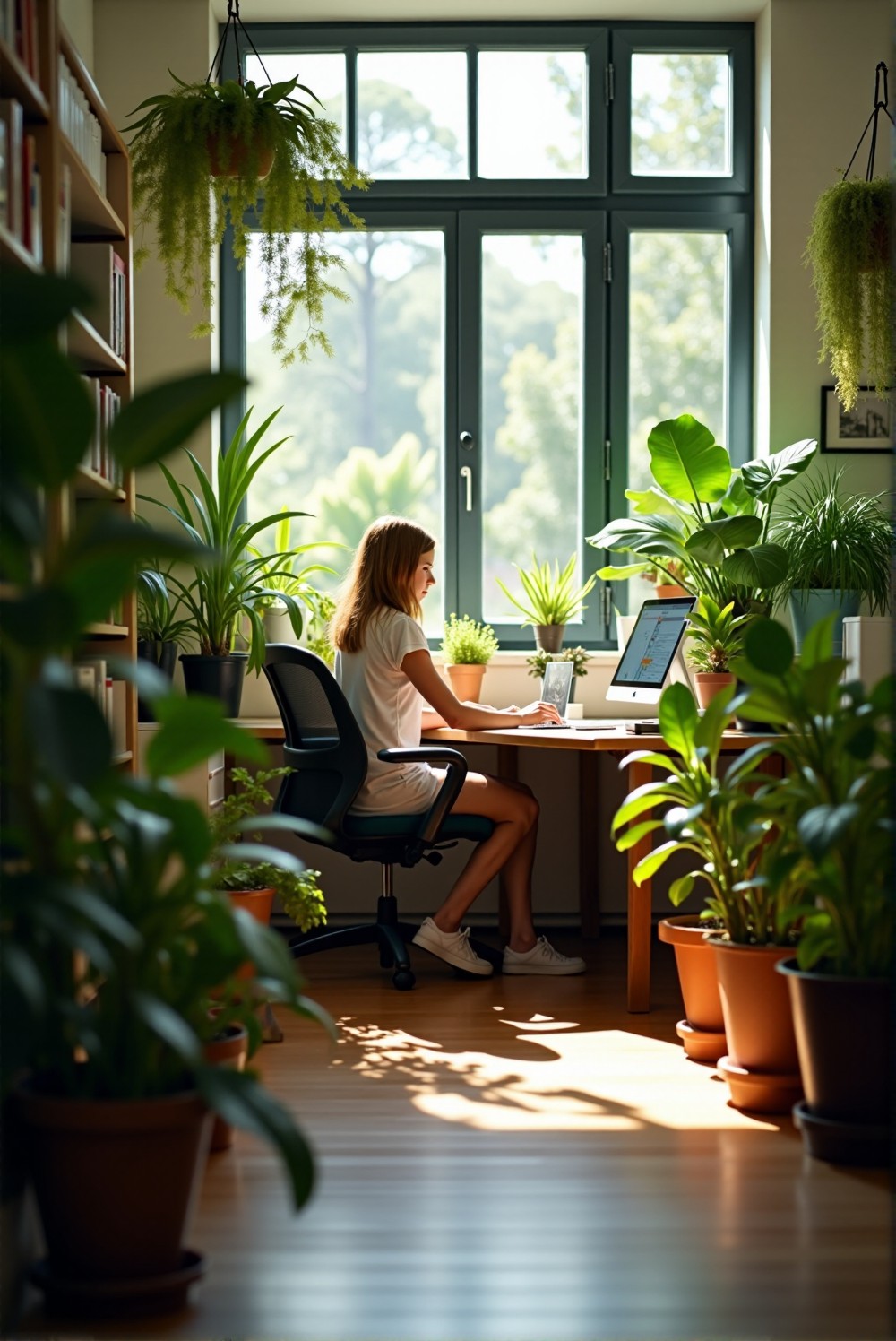 Indoor plants improving workplace productivity