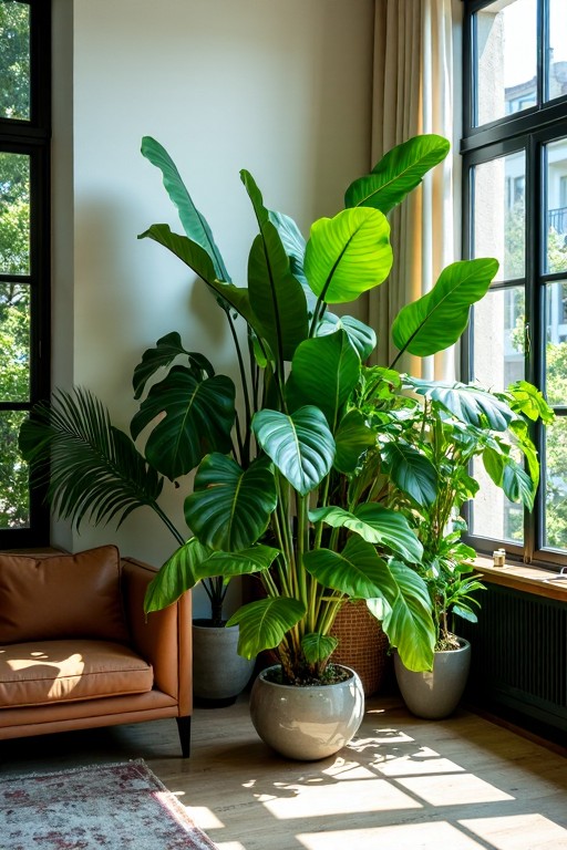 Elegant indoor space with vibrant plants